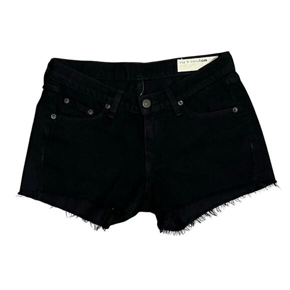 Rag & Bone frayed Cut off Shorts Black Size 25 - Picture 2 of 8